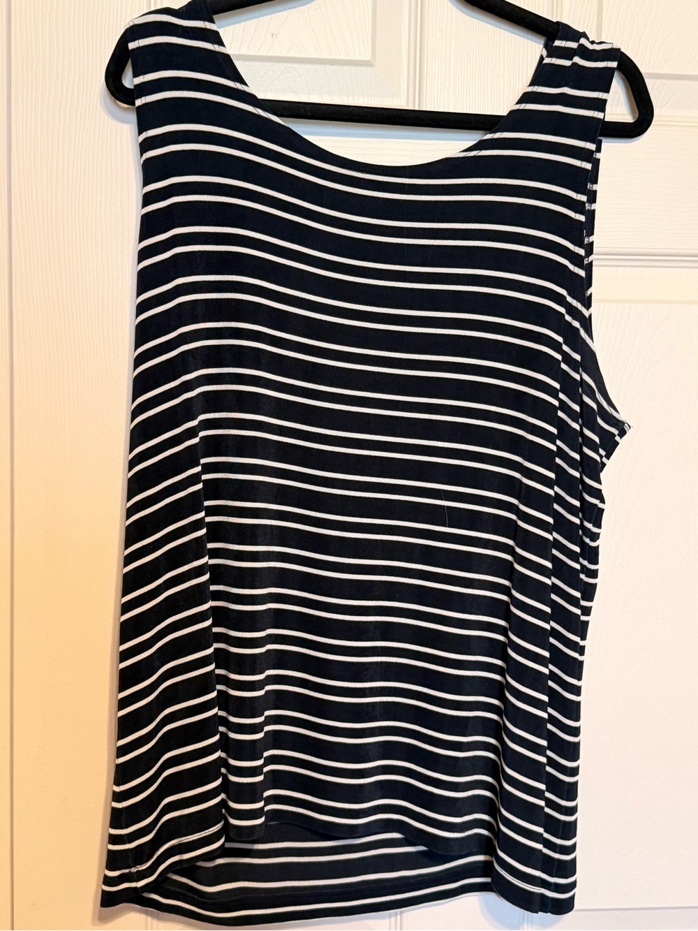 Chico’s Traveler’s Striped Sleeveless Tank Top - Navy & White